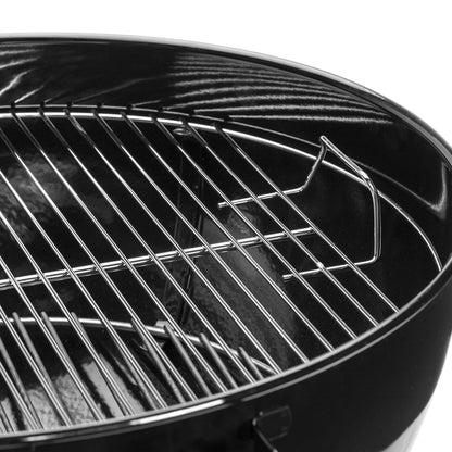 Weber Original Kettle E-5710 Charcoal Barbecue/Porcelain-Enamelled Lid & Bowl, 57 cm Cooking Surface, One-Touch Cleaning System, Lid Thermometer, Tripod Stand and Wheels, Black
