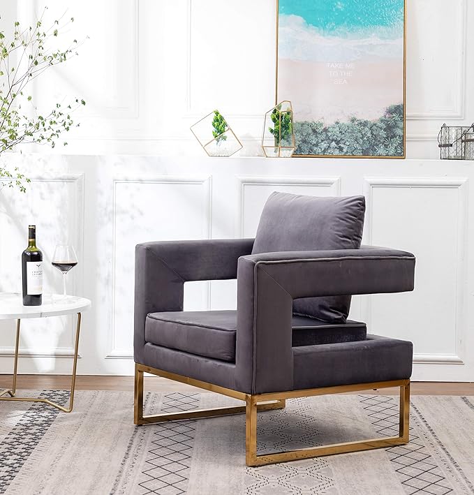Roundhill Furniture Lenola Upholstered Accent Arm Chair