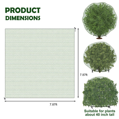 codree 3 Pcs Deer Netting for Shrubs- 7.8 x 7.8 Ft Deer Plant Netting Cover- Reusable Garden Plants Mesh Netting to Protect Undershrub Plant from Deer, Birds and Other Animals