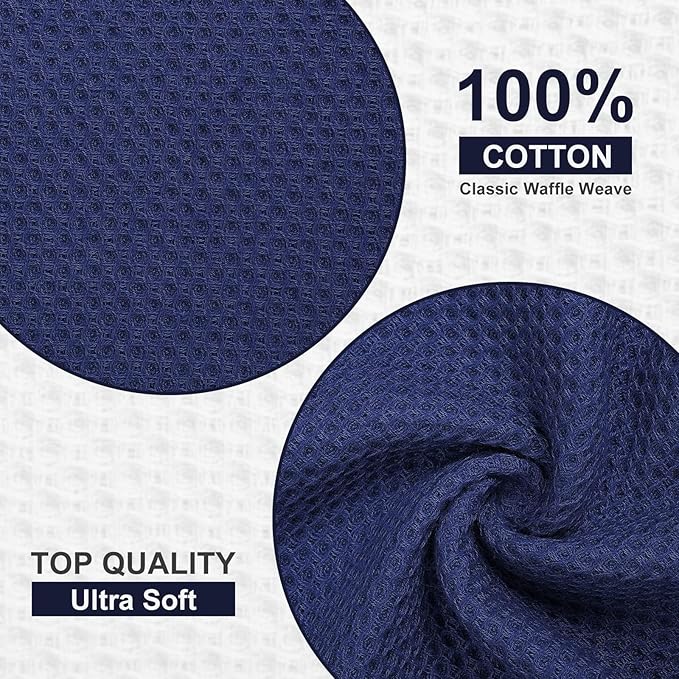 Homaxy 100% Cotton Waffle Weave Kitchen Towels, 13 x 28 Inches Super Absorbent