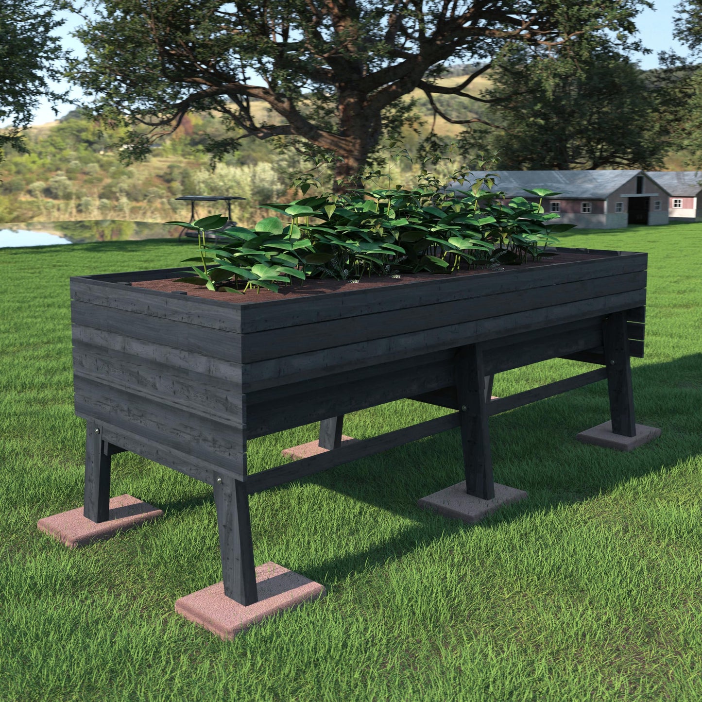 Yardenaler 6x3x2FT Raised Garden Bed with Legs, Large Outdoor Elevated Wood Planted Box with Liner for Vegetable, Flower, Backyard, Patio, Gray