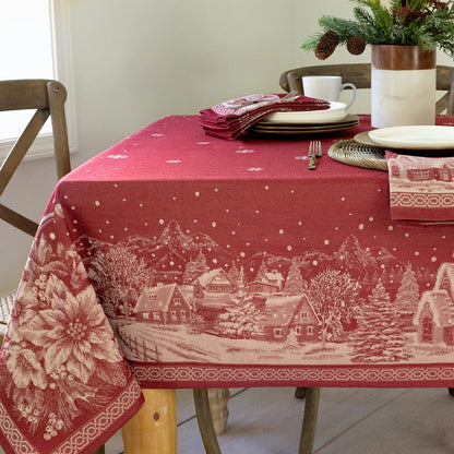 Benson Mills Engineered Jacquard Heavyweight Fabric Table Cloth, Holiday, Winter, and Christmas Tablecloth (Christmas Story, 60" x 84" Rectangular)