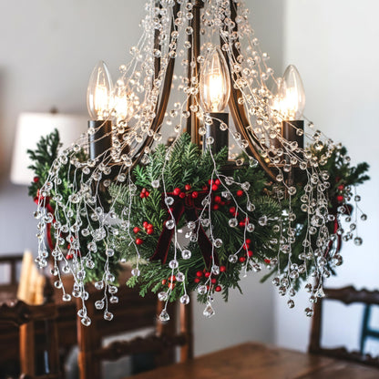 Cheerland Crystal Garland Strands Clear Ice Wire Winter Wonderland Party Decorations Christmas Diamond Crystal Garland Hanging Christmas Tree Decoration Living Room Bedroom Mantel Wreath Decor