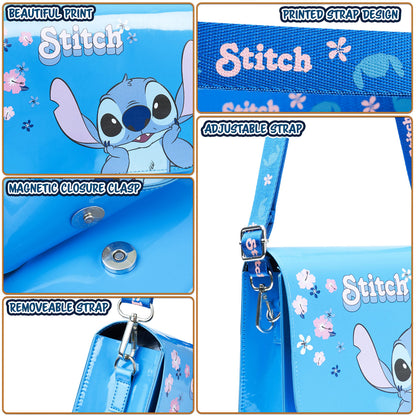 Disney Girl's Shoulder Bags Handbags, Blue Stitch, One Size