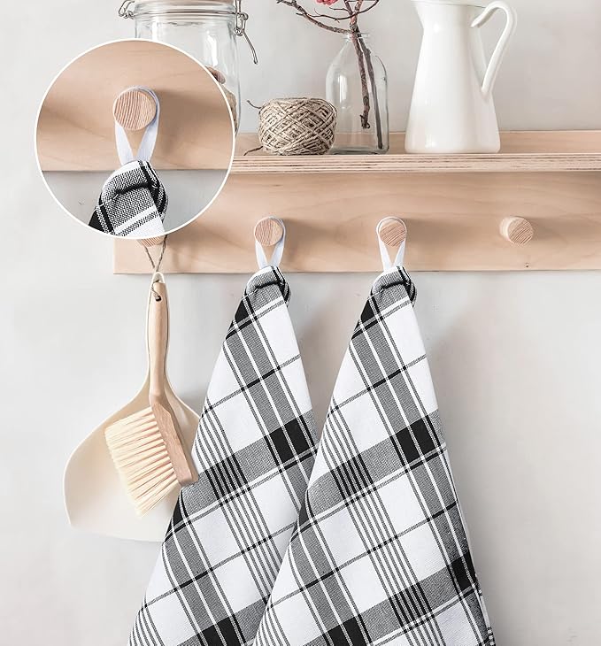 Utopia Towels Black & White Dish Towels 100% Ring Spun Cotton Highly Absorbent
