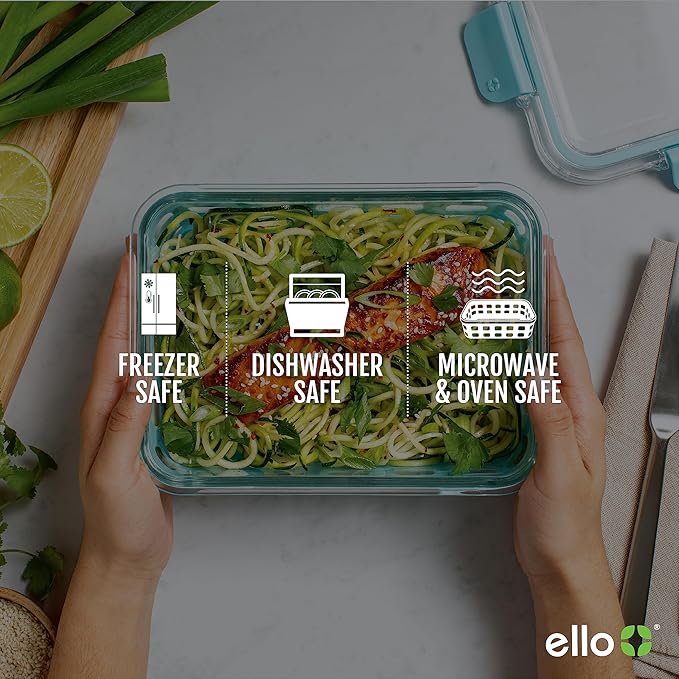 Ello Duraglass 3.4 Cup Meal Prep Sets 6Pc, 3 Pack Set- Glass Food Storage