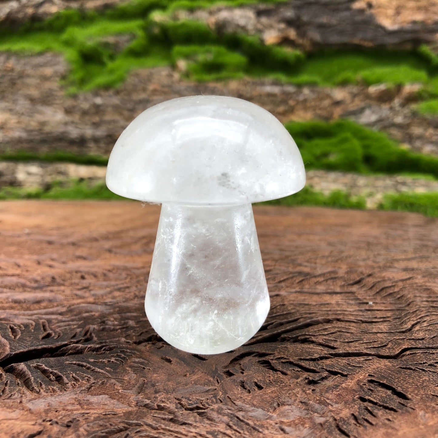 1pc Crystal Mushroom Carving Decor Hand Making Mushroom Worry Stones Crystals Bulk Gemstone Quartz Mushroom Sculpture Decor for Witchcraft Christmas DIY Meditatio (White Crystal)
