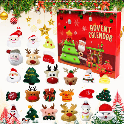 Christmas Advent Calendar, Christmas Gift 2025, Christmas Countdown Calendar Ornaments， 24 Piece Set Plush Christmas Ornaments， Angel Santa Claus Snowman Reindeer Mini Christmas Tree Ornaments