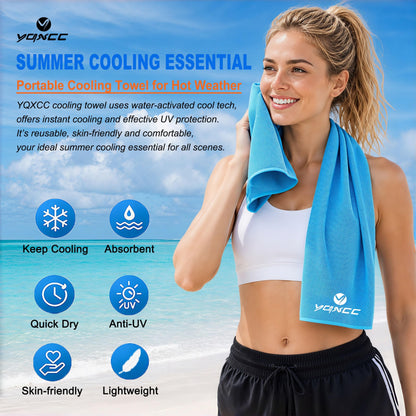 YQXCC 4 Pack Cooling Towels 40"x12", Cool Ice Towels for Neck & Face, Microfiber Soft Breathable Cool Rags for Gym Yoga Golf Running Camping Hot Weather