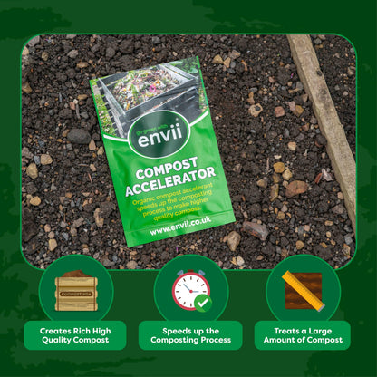 envii Compost Accelerator – Organic Compost Maker & Activator, Uses Natural Beneficial Bacteria to Speed up the Composting Process, Suitable for All Compost Bins 12 Tablets Treats 1,800L of Compost