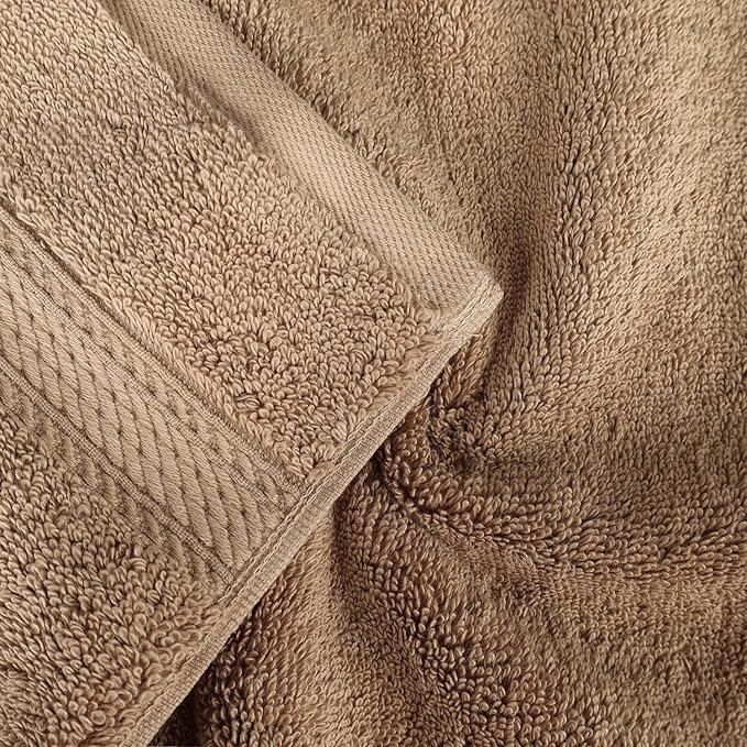 Superior Egyptian Cotton 8-Piece Solid Towel Set, Washcloths 13” x 13”