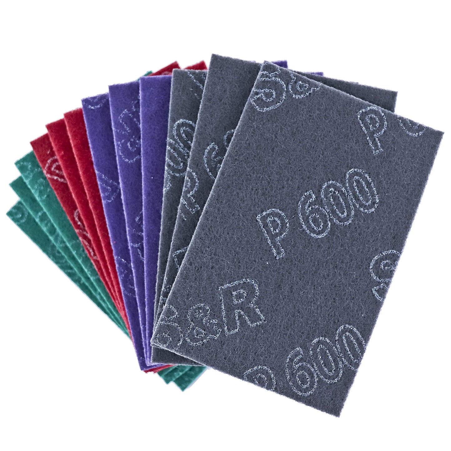 S&R Abrasive Pads 150x230mm – 12-Piece Set (P180, P320, P600, P800) – Flexible Sanding Pads for Metal, Wood, Steel & Stainless Steel – Multi-Grit Polishing & Surface Prep