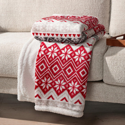 PAVILIA Premium Christmas Sherpa Throw Blanket | Christmas Decoration, Fleece, Plush, Warm, Cozy Reversible Microfiber Holiday Blanket 50 x 60