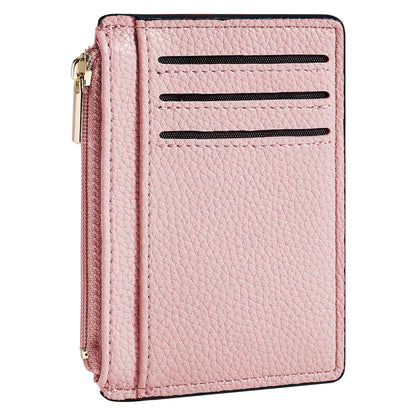 Tipmile Credit Card Holder for Women Slim Minimalist Front Pocket RFID Blocking Wallet Small Compact Card Case with ID Window, Light Pink