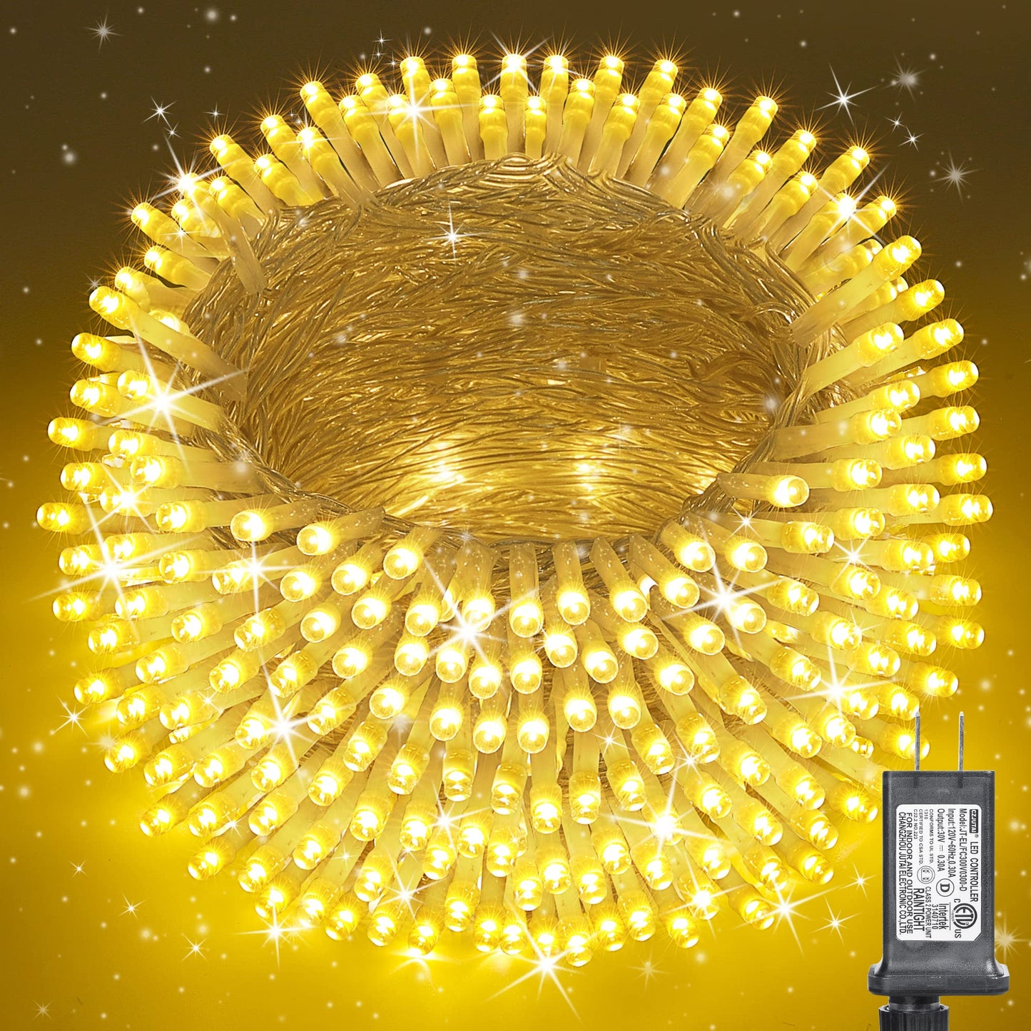175Ft Christmas Lights Outdoor, 500 LED Christmas String Lights with 8 Modes, Timer, Waterproof Fairy Twinkle Light for Party, Garden, Patio Home Weddings Holiday Xmas Tree Decorations (Warm White)