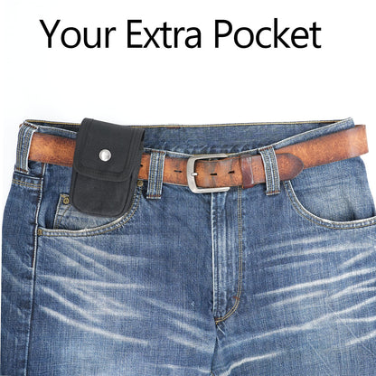 diodrio 2 Pack EDC Belt Pouches for Men Women, Small Utility Holster Pouches with Belt Loop for Hiking, Fishing, Camping, Snap Closure, Classic Waxed Canvas, Black Small