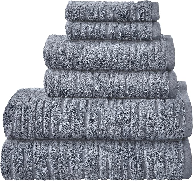 SKL Home CloudSoft 100% Cotton Luxury 6-Piece Towel Set, 600 GSM, Ultra Plush &