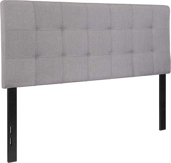 Flash Furniture Bedford Tufted Upholstered Full Size Headboard in Light Gray
