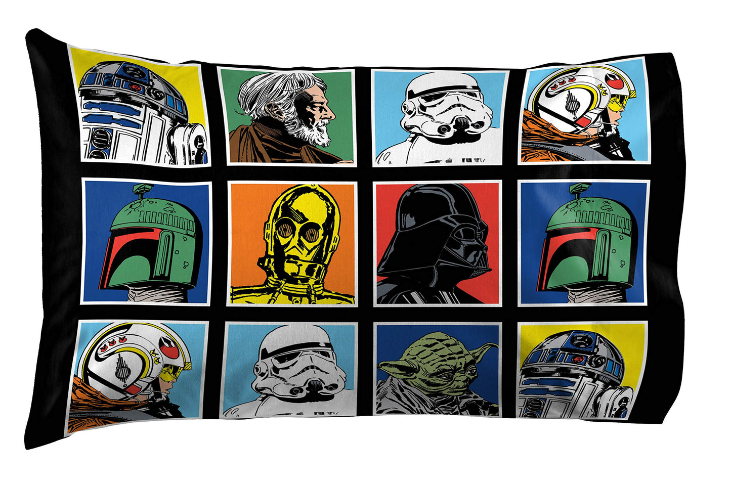 Jay Franco Star Wars Classic Grid 5 Piece Full Bed Set - Includes Reversible Comforter & Sheet Set - Bedding Features Luke Skywalker - Super Soft Fade Resistant Microfiber (Official Product)
