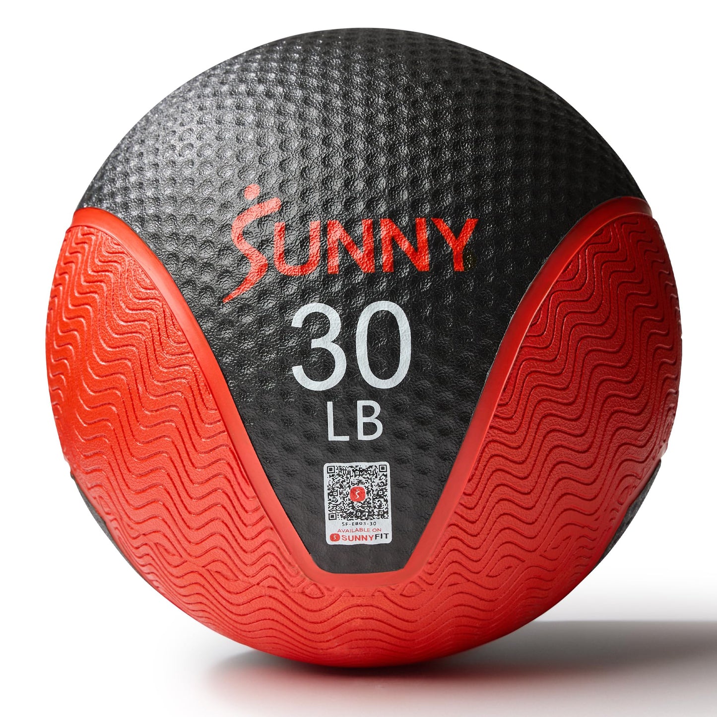 Sunny Health & Fitness 30LB Medicine Ball, Textured Rubber, Core Strength & Balance Training, Bouncing, Weight for Home Workouts SF-EB03-30