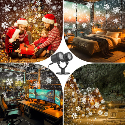 Snowflake Projector Lights Outdoor, Led Christmas Lights Outdoor, Snowfall Projection Lights Waterproof for Christmas Decorations[LL-049-03]