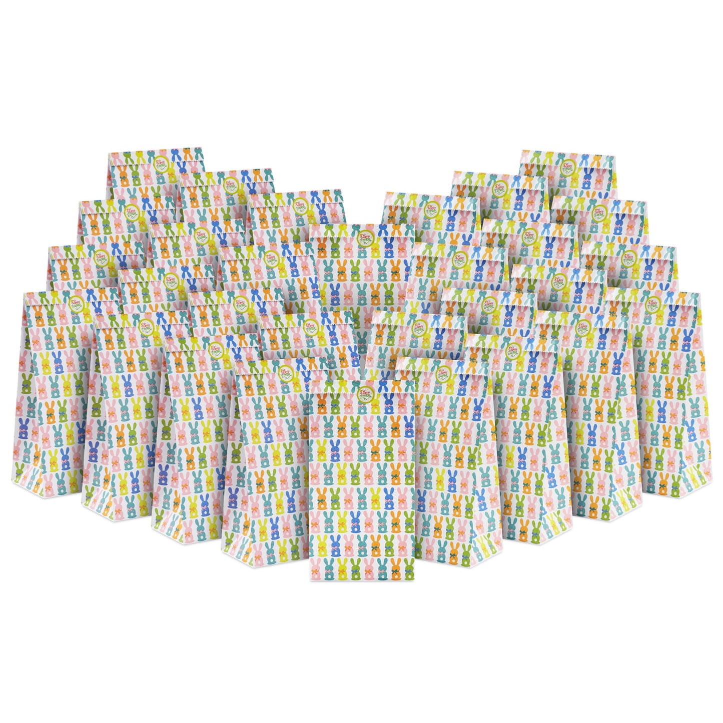 Hallmark Easter Bunny Party Favor and Wrapped Treat Bags (30 Ct. with 60 Stickers) for Easter Baskets, Kids, Sunday School