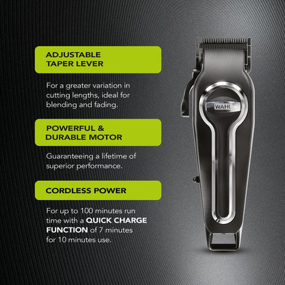 Wahl Elite Pro Cordless Hair Clipper, Men's Cordless Hair Clippers, Hair Clippers for Men, DIY Haircuts, Home Hair Cutting, Men’s Head Shaver, Buzz Cut, Fading, Secure Fit Premium Cutting Combs, Black