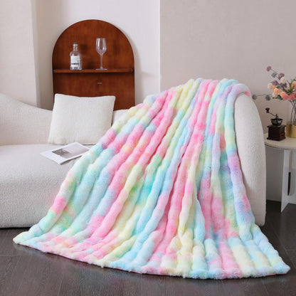 UKELER Bohemian Sherpa Throw Blanket, Faux Fur Blanket Twin Size, Large Super Soft Fluffy Bed Blankets Throws for Bedroom, Living Room, Couch, Sofa, Office, Camping Plush Furry Blanket 60''x80''