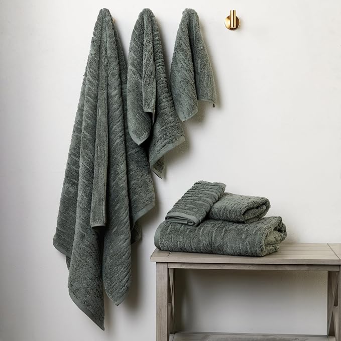 SKL Home CloudSoft 100% Cotton Luxury 6-Piece Towel Set, 600 GSM, Ultra Plush &