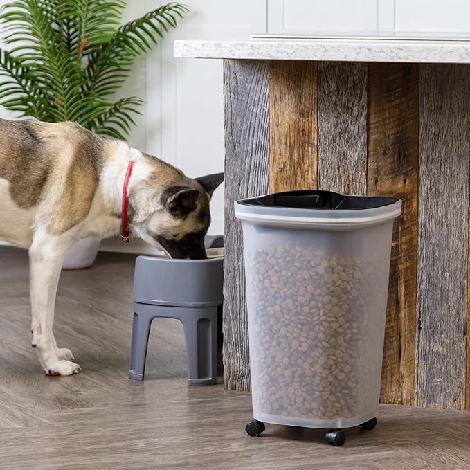 IRIS USA Pet Food Storage Container 25 lbs, Premium 60% Improved Airtight Seal