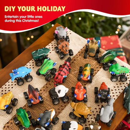 JOYIN 2025 Christmas Advent Calendar, 24 Days Countdown Calendar Toys with Monster Truck Toys, Christmas Party Favor Gifts, Xmas Countdown, Xmas Gift Classroom Prizes