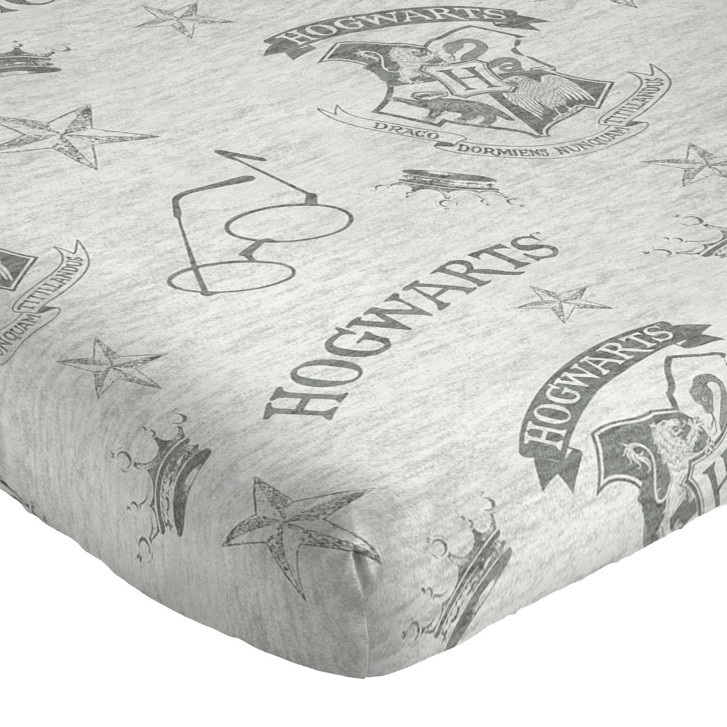 Jay Franco Kids Sheet Set with Fitted, Flat Sheets & Pillow Cover - Ultra-Soft Bedding with Pillowcase for Room Decor, Gray - Harry Potter, 4 Piece Full