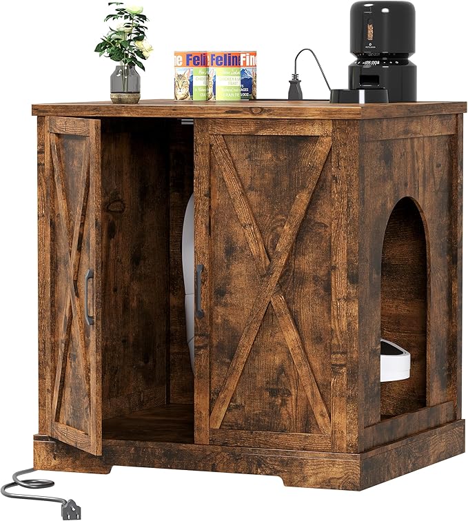 Heybly Litter Box Enclosure, Large Robot Cabinet
