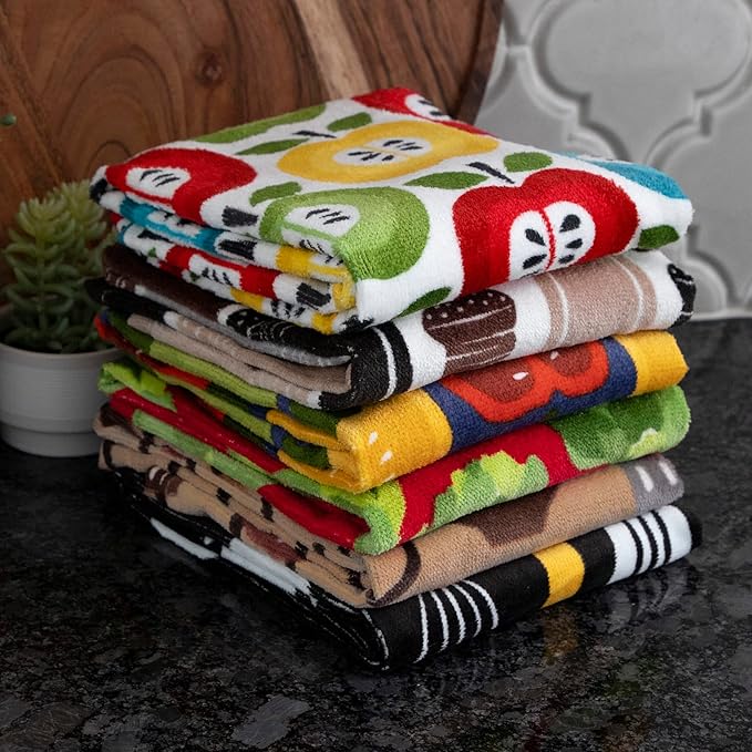 T-Fal Fiber Reactive Print Kitchen Towels: Highly Absorbent, Super Soft
