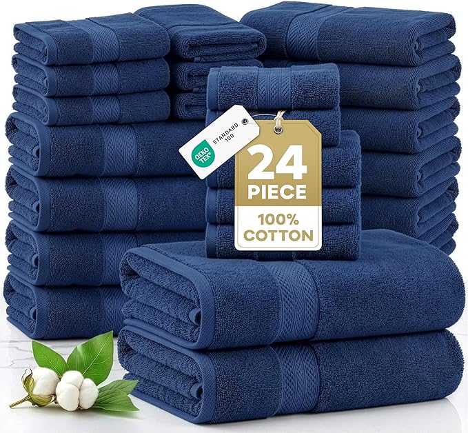 LANE LINEN 24 PCs Bath Towel Set