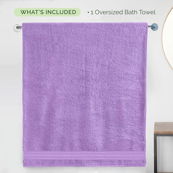 Elegant Comfort Three Line Popcorn Extra Large Luxury Bath Towel