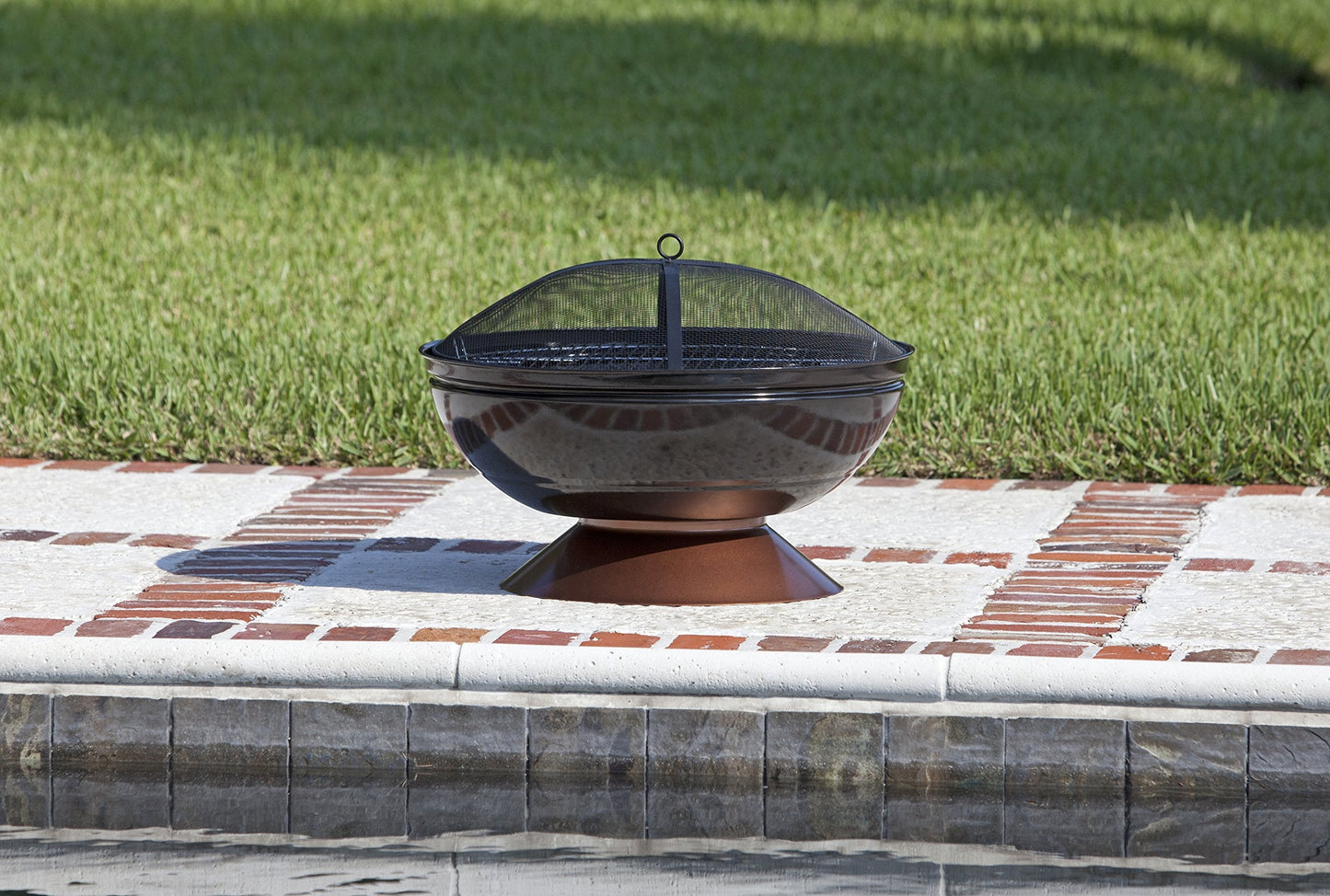 Fire Pit Degano Round Wood Burning Lightweight Portable Outdoor Firepit Backyard Fireplace Also Included Wood & Cooking Grate - Black Copper - 26"
