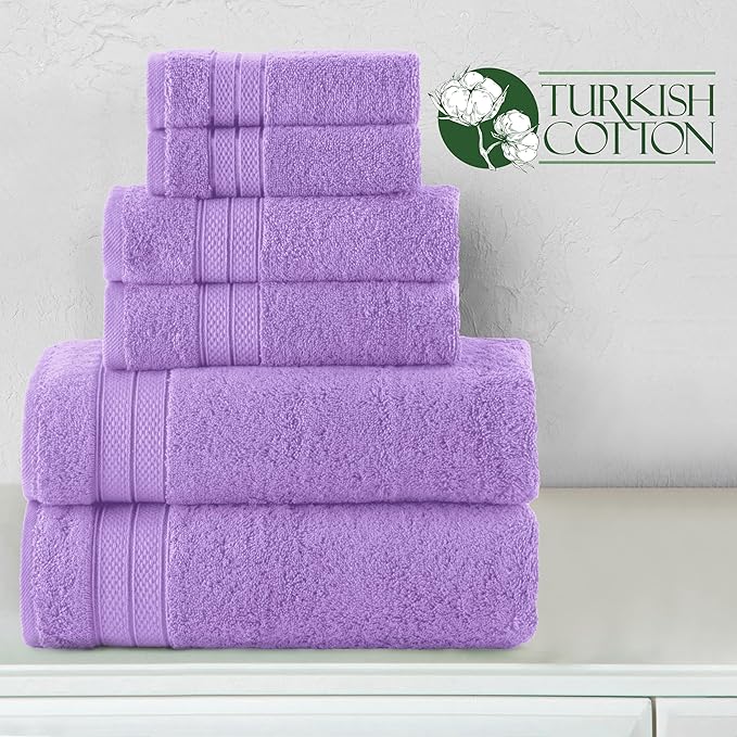 Elegant Comfort Luxury 6-Piece Towel Set, Premium Soft 100% Turkish Cotton