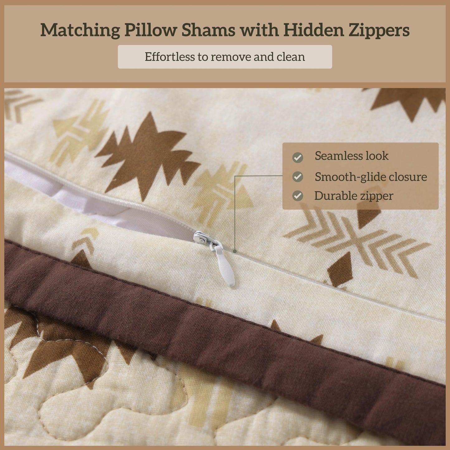 Paseo Road Dakota King Quilt Set, 3 Piece Rustic Western Bedding Set with Pillow Sham, Lightweight Reversible Cotton Quilt with Southwestern Aztec Pattern, Soft Breathable Cozy Boho Bedding