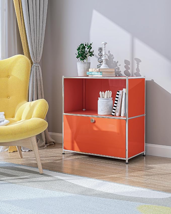 32.5-Inch Flip-Top Side Table & Buffet Cabinet