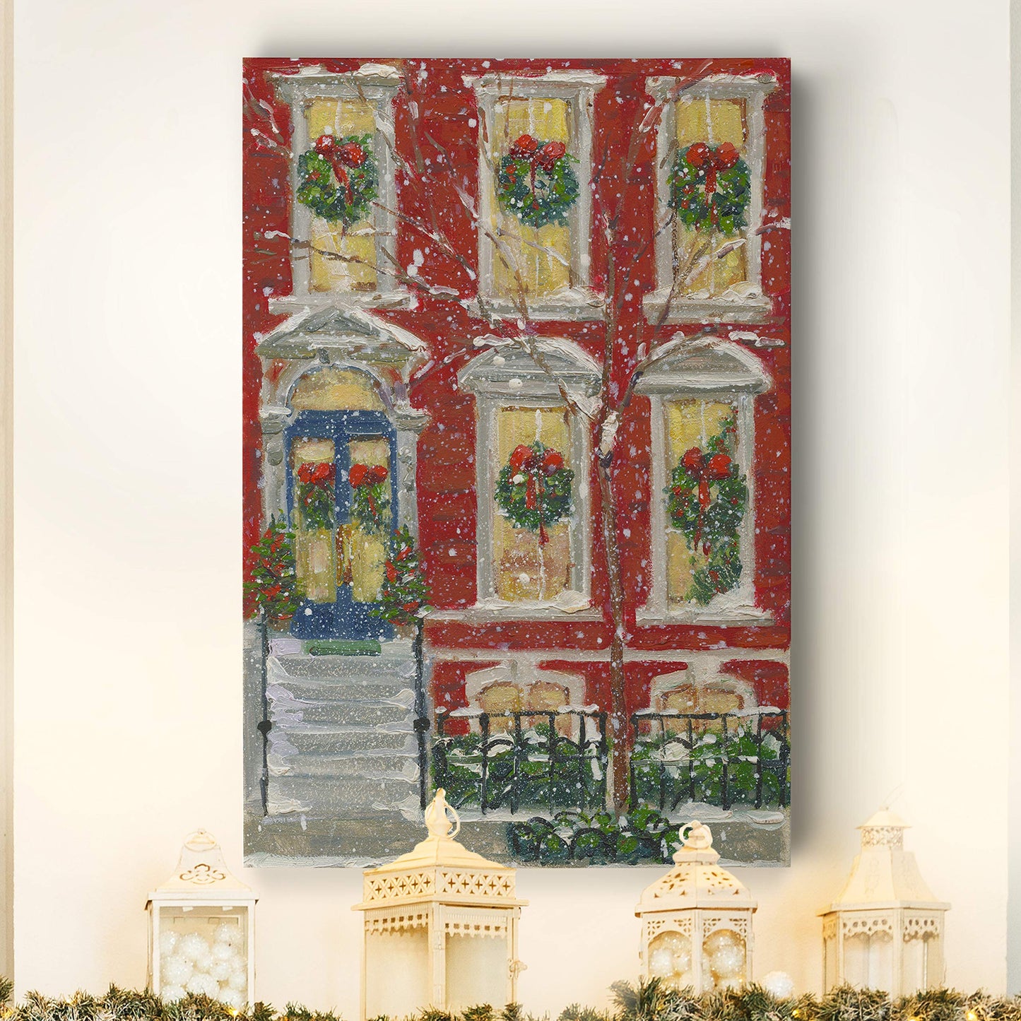 Renditions Gallery Abstract Christmas Decorations for Wall Dressed for the Holidays Christmas Canvas Art Wall Paintings for Bedroom Dining Living Room Office Home Kitchen Wall Decor - 32"X48" LT18