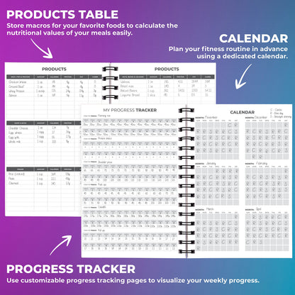 Clever Fox Fitness Journal Workout Log Book - Daily Fitness Planner Workout Journal for Women and Men. Spiral-Bound, Laminated Cover, Thick Pages, A5 (Black & White)