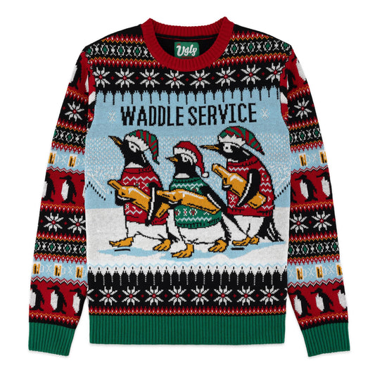 The Ugly Sweater Co. Ugly Christmas Sweater for Holiday Fun Tacky Unisex Design, Perfect Snug Fit Breathable Crewneck