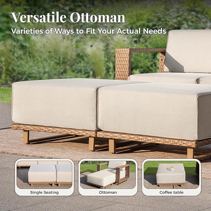 MIXPATIO 8 Pieces Outdoor Patio Furniture Set, Sectional Patio Conversation Set