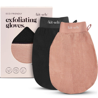 Kitsch Exfoliating Glove – Korean Exfoliating Mitt & Deep Exfoliating Body Scrubber for Shower, Bath | Body Exfoliator, Dead Skin Remover | Skin Care for Smooth, Renewed Skin - 1pc, Leopard