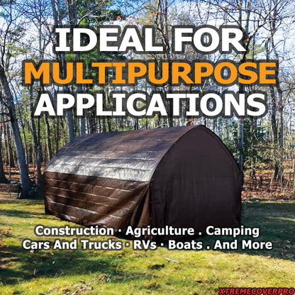 20' x 40' Brown Super Ultra Heavy-Duty Tarp – 20 Mil Waterproof & UV-Resistant 20x40 - Large Outdoor Tarp, Waterproof Cover for Rain Camping, Tent, UV Protection, Reinforced Corners