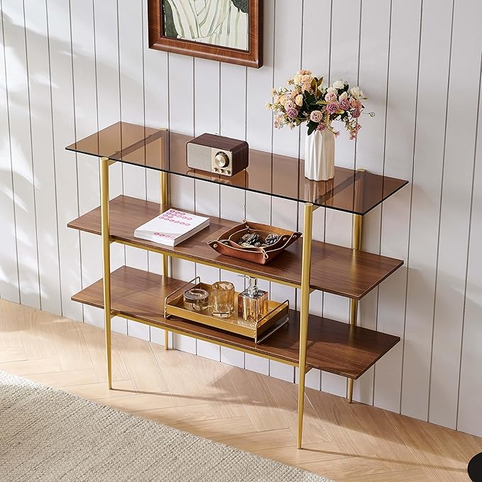 LumFurn Glass Console Table for Living Room, Foyer & Entryway, L41 x W14 x H31