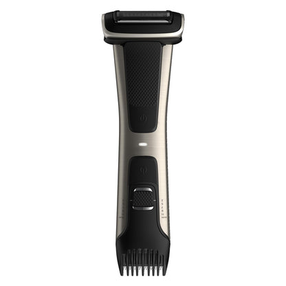 Philips Norelco Body Groomer 7000 Series, Men's Whole Body Groomer, Contour-Following 2D Flexing Head, Triple Protect Shave System & Intimate Body Hair Trimmer, 100% Showerproof, BG7480/50