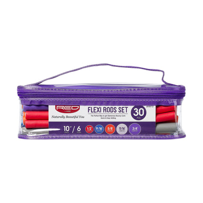 Red by Kiss 36PCS Flexi Rods, Flexible Curling Rods, Twist Foam Hair Rollers, No Heat Hair Curlers 7" Sets
