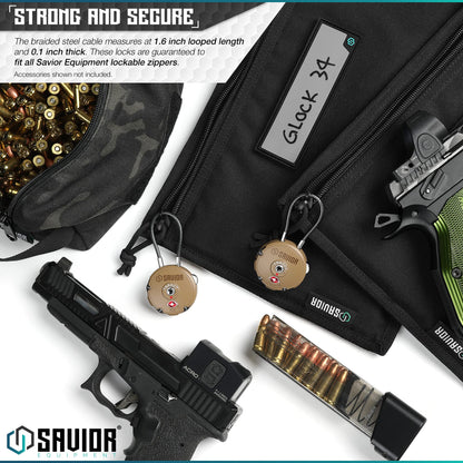 Savior Equipment Quality TSA-Approved 3-Digit Combination Cable Travel Luggage Locks for Rifle Bag Firearm Gun Case Accessories Ammo Boxes Outdoor Storage, Savior Teal, 4-Pack